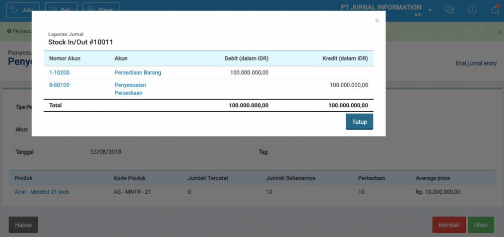 laporan stock opname