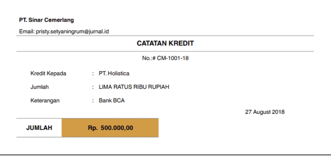 contoh nota debit kredit