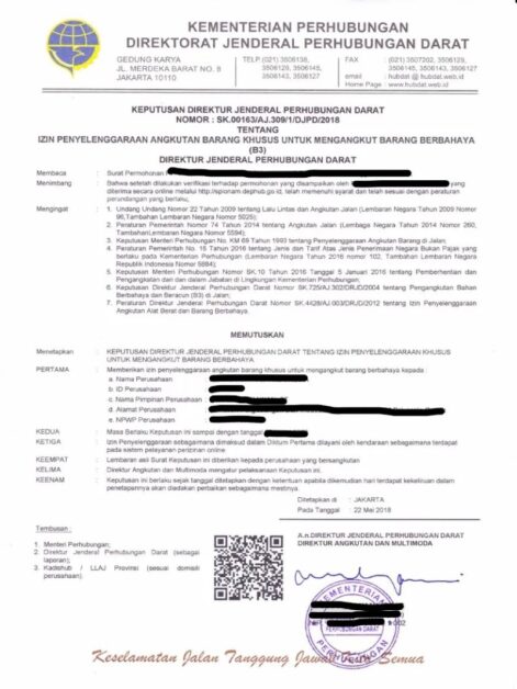 contoh surat izin usaha angkutan barang