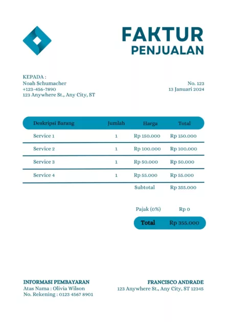 Contoh Faktur Penjualan