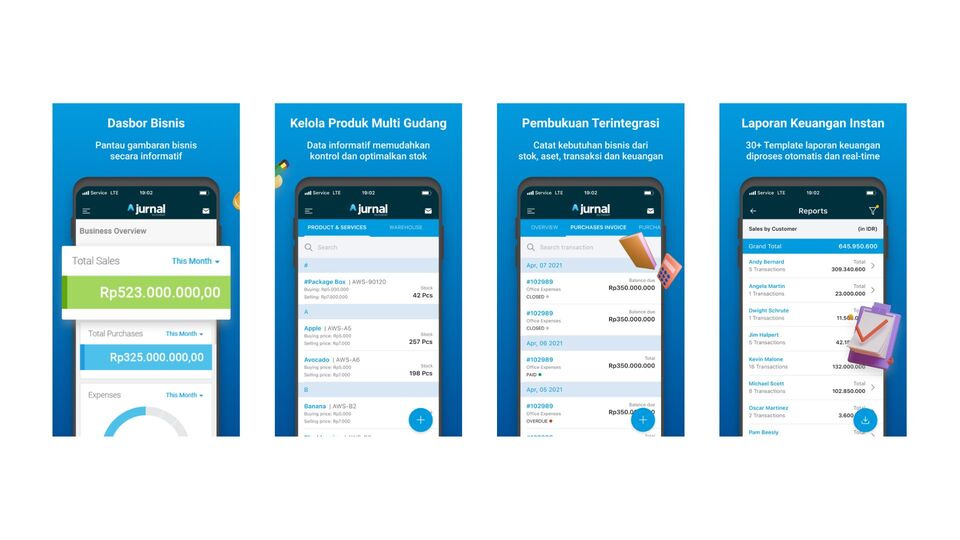 Dashboard aplikasi sistem inventory