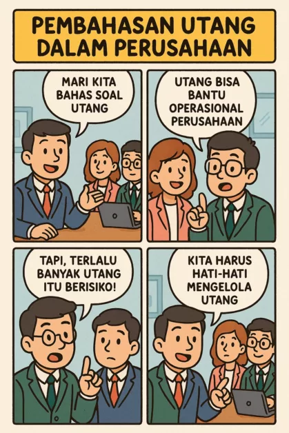 infografis ilustrasi pentingnya utang dalam perusahaan