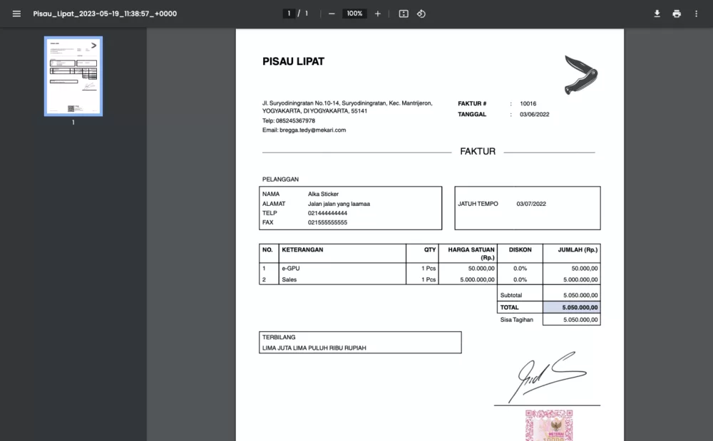 panduan cara membubuhkan e-meterai pada dokumen transaksi penjualan