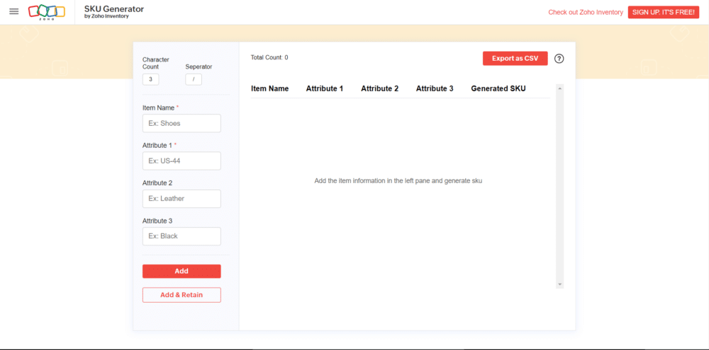 Rekomendasi online Stock Keeping Unit (SKU) generator