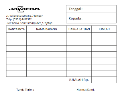 Contoh Download Nota Kosong PDF