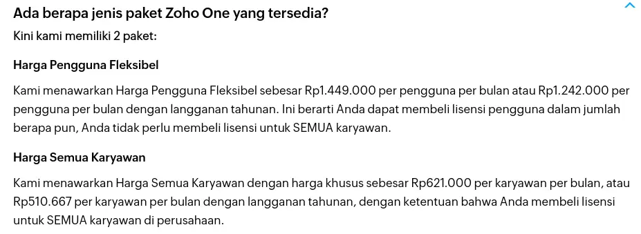 harga akuntansi zoho one