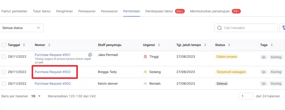 tampilan software purchasing