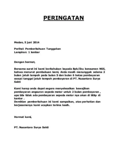 Surat Niaga Penagihan Pembayaran
