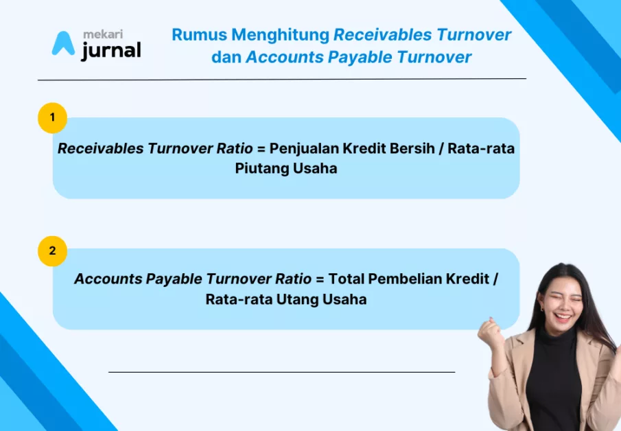 rumus menghitung Receivables Turnover ratio dan Accounts payable turnover ratio