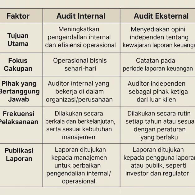 infografis perbedaan audit internal dan audit eksternal
