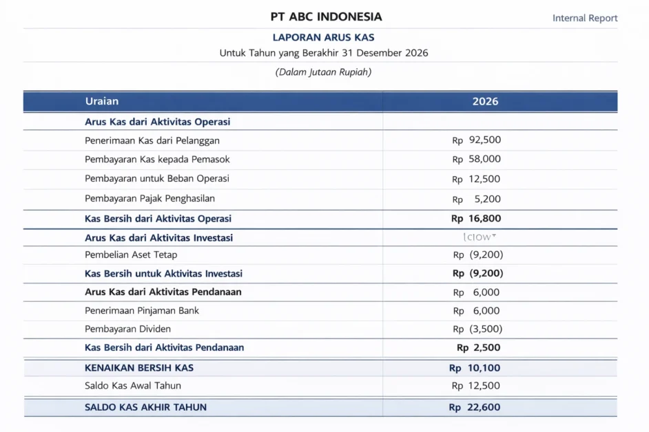 Laporan Keuangan Inhouse Arus Kas Internal