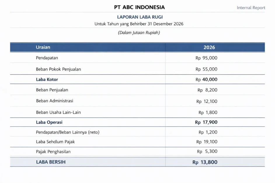 Laporan Keuangan Inhouse Laba Rugi Internal