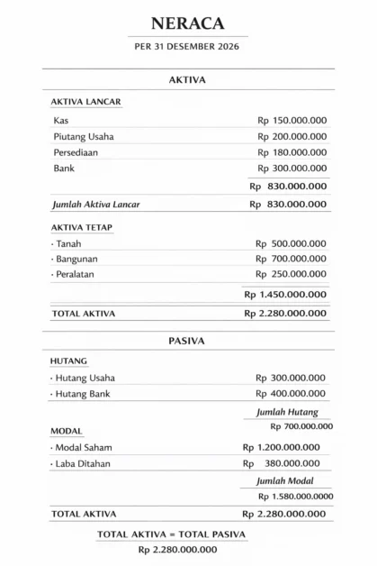 Contoh neraca format staffel
