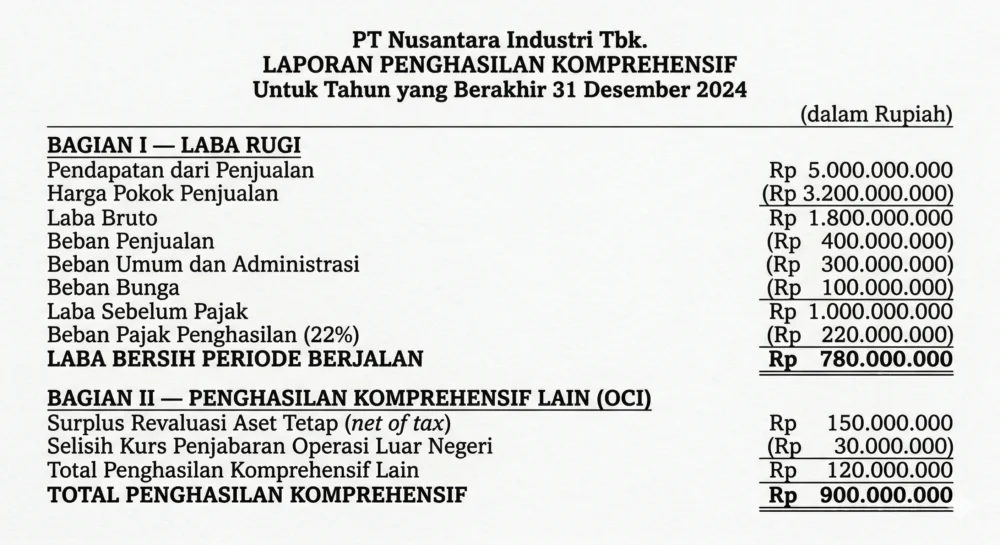 contoh format laporan penghasilan komprehensif