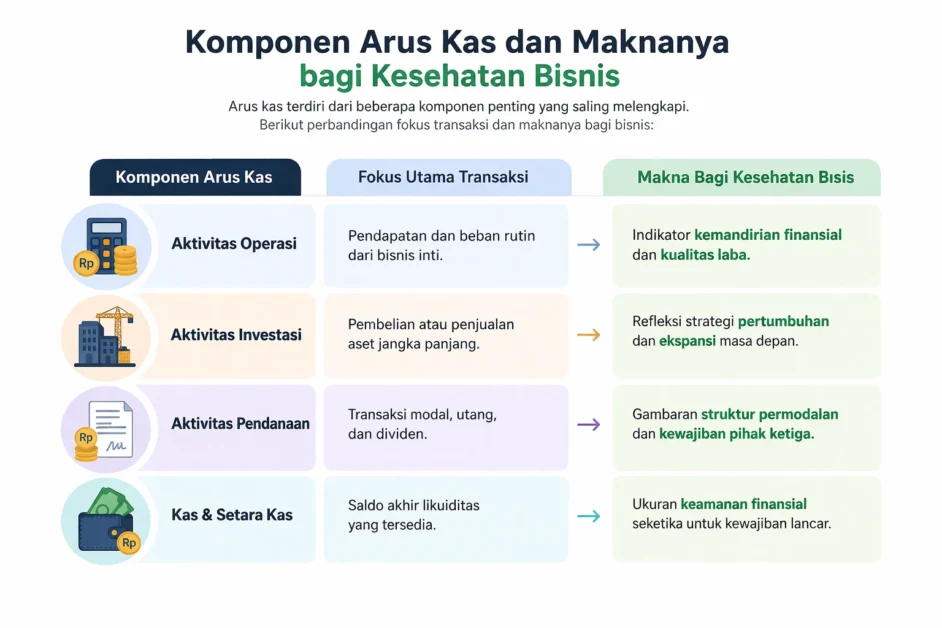 Komponen Utama dalam Analisis Arus Kas