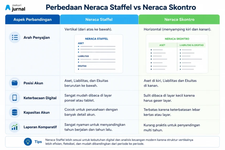 Perbedaan Format Neraca Staffel dan Skontro