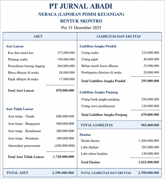 Contoh Struktur Sederhana Neraca Skontro